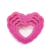 Tagliapasta cuore bordo ondulato - Decora - 4 unità