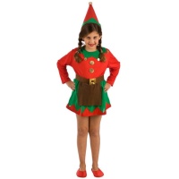 Costume da elfo verde e rosso da bambina