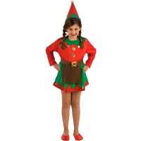 Costume da elfo verde e rosso da bambina