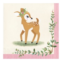 Tovaglioli baby deer 16,5 x 16,5 cm - 16 pezzi.