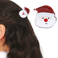 Clip per capelli di Babbo Natale da 4,5 cm - 1 unità