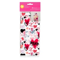 Sacchetti per caramelle San Valentino da 10 x 24 cm - Wilton - 30 unità