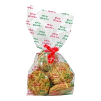Sacchettini per caramelle trasparenti Merry Christmas da 12,5 x 7 x 28,5 cm - Creative Party - 20 unità