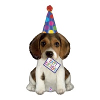 Palloncino cagnolino Happy Birthday da 104 cm - Grabo