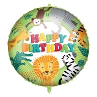 Palloncino rotondo Happy Birthday Safari Adventure da 46 cm - Procos