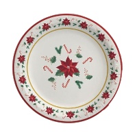 Piatti di Natale Poinsettia da 18 cm - 8 pezzi