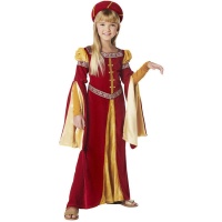 Costume medievale oro e marrone per ragazze