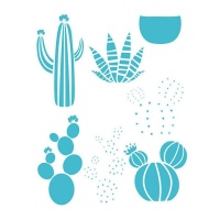 Stencil decorativo cactus da 20 x 28,5 cm - Artis decor - 1 unità