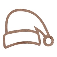 Scuotitore di cappelli natalizi in legno con acetato 10 x 8,5 cm - Decorazione Artis - 2 pz.