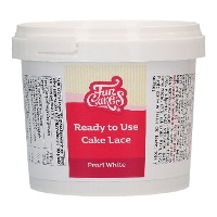 Pizzo commestibile pronto all'uso bianco perlato da 200 g - FunCakes