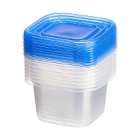 Tupper da 0,88 L quadrato in plastica - 8 unità