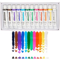 Pittura acrilica da 12 ml - Pincello - 12 vasetti