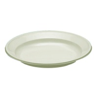 Piatti di plastica crema da 22 cm - 10 unità