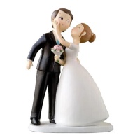 Figura per torta di sposi che si baciano 21 cm