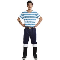 Costume da marinaio a righe blu per uomo