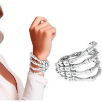 Bracciale a mano scheletrico argentato