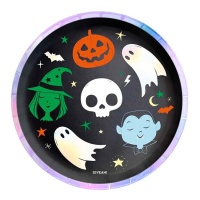 Piatti con personaggi di Halloween da 23 cm - 6 pezzi