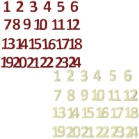 Adesivi numerici in feltro rosso da 2,5 cm e anelli da 2,5 cm