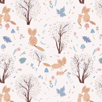 Tessuto AW in jersey di cotone Foxes Stamp - Katia