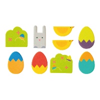 Figure di zucchero 2D moderne per Pasqua - 9 pezzi