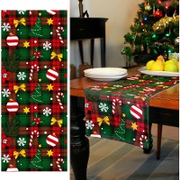 Camino da tavola con stampa a quadri 3 x 0,28 m