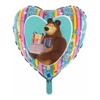 Palloncino cuore Masha e Orso da 36 cm - Grabo