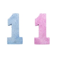 Centrotavola numero 1 con glitter di 20 cm