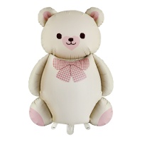 Palloncino a forma di orso con fiocco vichy di 90 cm