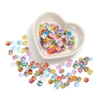 Paillettes fiori multicolore 3D da 0,8 cm - 5 gr