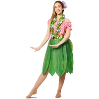 Costume hawaiano con foglie da donna