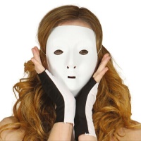 Maschera di plastica bianca sinistra