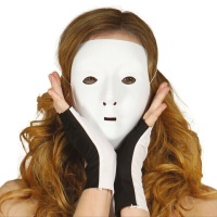 Maschera sinistra in plastica bianca