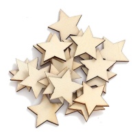 Statuette di stelle in legno da 3 cm - 20 pezzi.