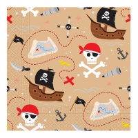 16,5 x 16,5 cm Caccia al tesoro dei pirati Tovaglioli - 20 pezzi