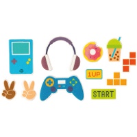 Decorazioni di zucchero 2D per cupcake - Videogiochi, 11 pezzi