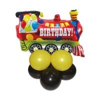 Bouquet di palloncini Happy Birthday Train - 9 pz.