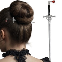 Spilla per capelli a forma di spada gotica di 19 cm
