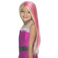 Parrucca di Barbie con riflessi rosa per bambini