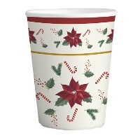 Bicchieri con motivo floreale Poinsettia Natalizi da 266 ml - 6 pezzi