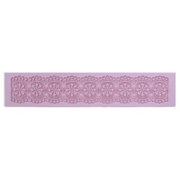 Stampo rettangolare in silicone con bordo floreale 39,5 x 8 cm - Artis decor