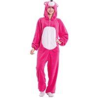 Costume da orso rosa per adulti