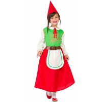 Costumi da elfo per bambine Costume da elfo elegante verde e rosso per bambine