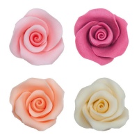 Decorazioni di zucchero rose colorate da 5 cm - Dekora - 10 unità
