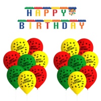 Pacchetto decorazioni per festa Lego - 17 pezzi