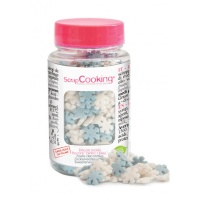 Sprinkles fiocco di neve blu e bianco da 50 g - Scrapcooking