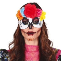 Maschera Catrina con fiori