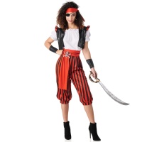Costume da pirata con pantaloni a righe per donna