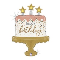 Palloncino Happy Birthday con glitter 84 cm - Grabo