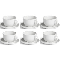 Tazza di caffè in porcellana da 200 ml con piattino - 6 servizi