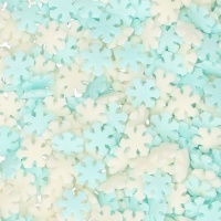 Zuccherini a forma di fiocco di neve blu e bianco da 450 gr - FunCakes